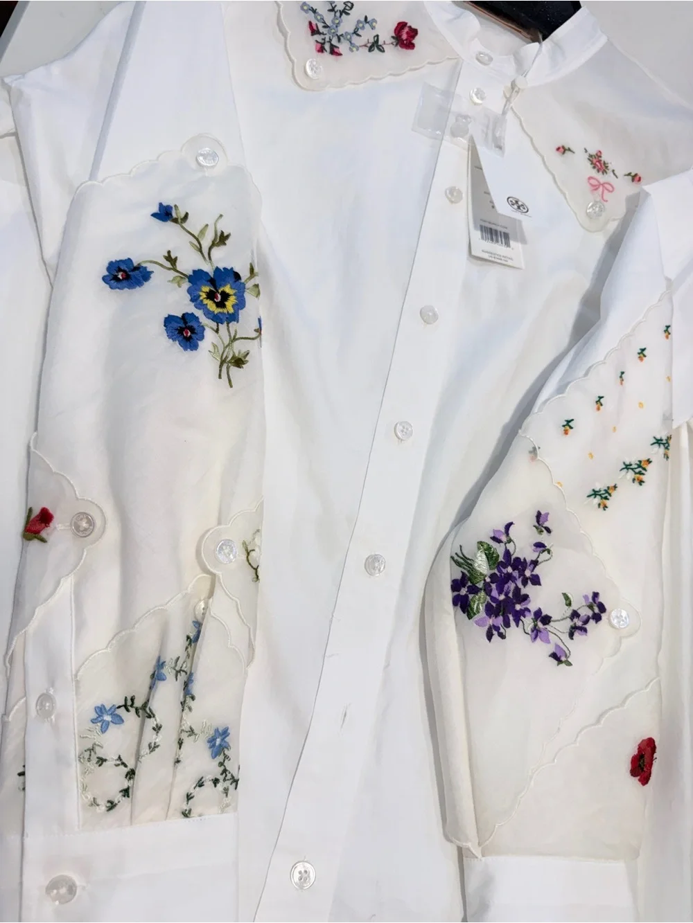 Tory Burch NWT Rare Discontinued Intricate Floral Embroidered Blouse